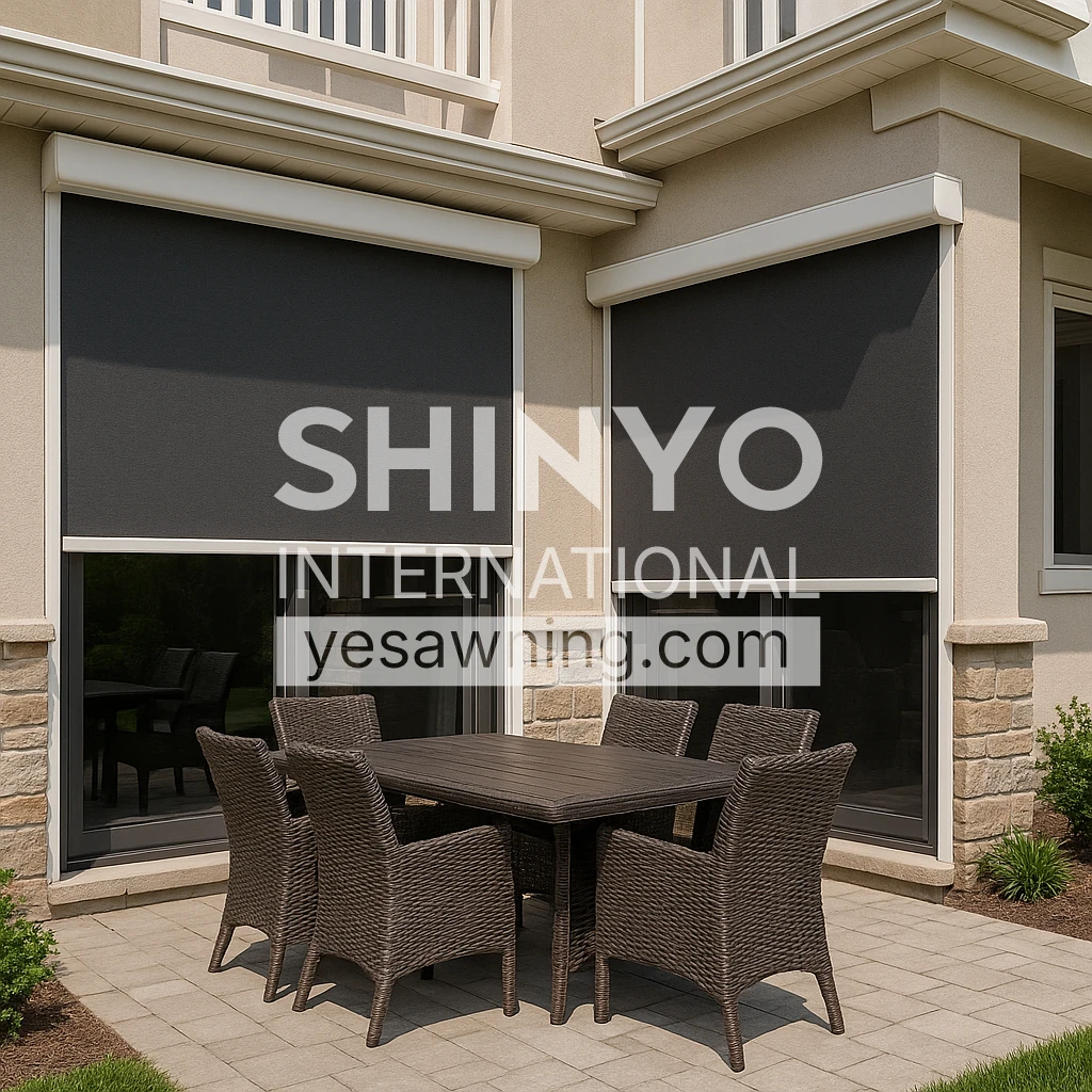 White windproof roller blinds White windproof roller blinds