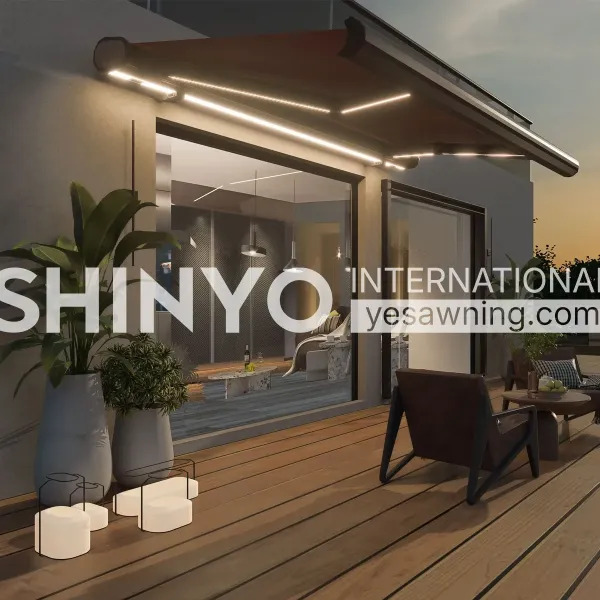 QHC Electric Fully-Enclosed Retractable Awning | Outdoor Awning with 8-Level Typhoon Resistance